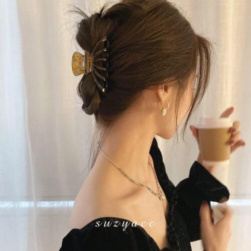 Retro Style Acetate Hairpin South Korea Dongdaemun Mermaid Catch Gap Former Red Ins Elegant Updo French Head Clip Hair Claw