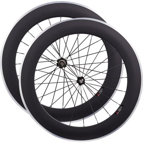 Carbon Wheel with Aluminium Brake Surface 700C 80mm Clincher 23mM V-brake Wheel Set for Road Bicycle