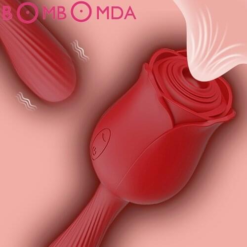 Rose Shape Vaginal Sucking Vibrator for Women Nipple Oral Clitoris Sucker Stimulation G-Spot Vibrator Erotic Sex Toys for Women