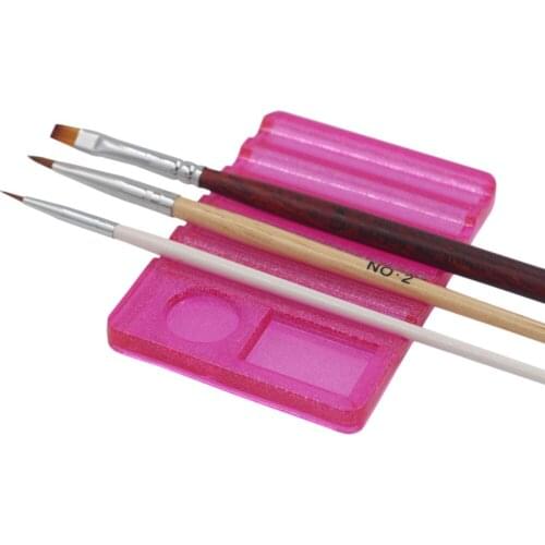 1pc Nail Pen Holder 5 Grid Light Therapy Pen Crystal Pen Brush Painting Pen Nail Tools Shelves Manicure Stand With Color Palette