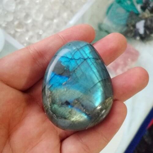 1pcs natural labradorite stone quartz crystals palmstone reiki stones and crystals garden decoration for gift sale