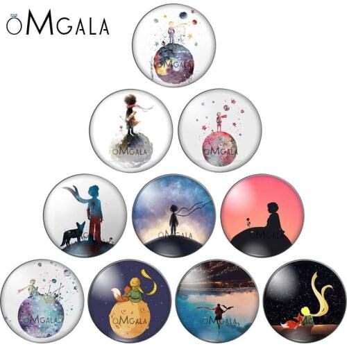 10pcs 10mm/12mm/16mm/18mm/20mm/25mm Cartoon The Princes Patterns Round Glass Cabochon Dome Demo Flat Back Making Findings