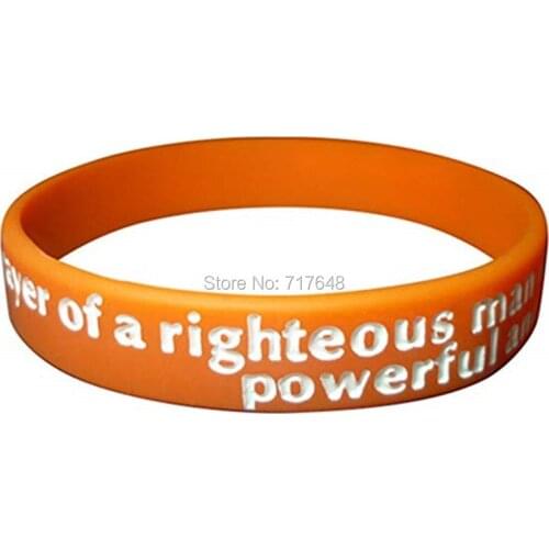 100pcs James 5:16 Bible Verse wristband silicone bracelets free shipping by epacket A