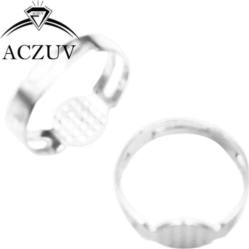 1000pcs Silver Plated 8mm Glue Pad Adjustable Ring Pad Base Blanks Findings Gold Glue Diy Rings Make Components TJZT054