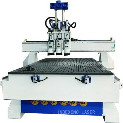 1325 Pneumatic System Three Spindles CNC Router for Wood Furniture