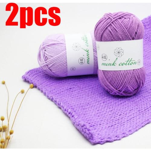 2pcsX50g Crochet Yarn For Knitting Milk Cotton Knit Yarn Soft Warm Knitted Line Threads Handmade Needlework Carpet 95M