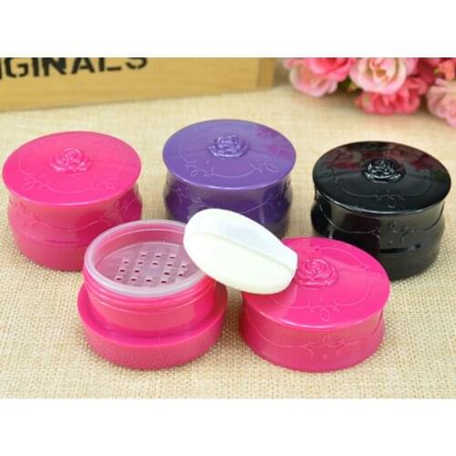 20g empty loose powder jar with sifter Cosmetic plastic loose powder compact Makeup Sifter case Travel Sample subpackage Bottles