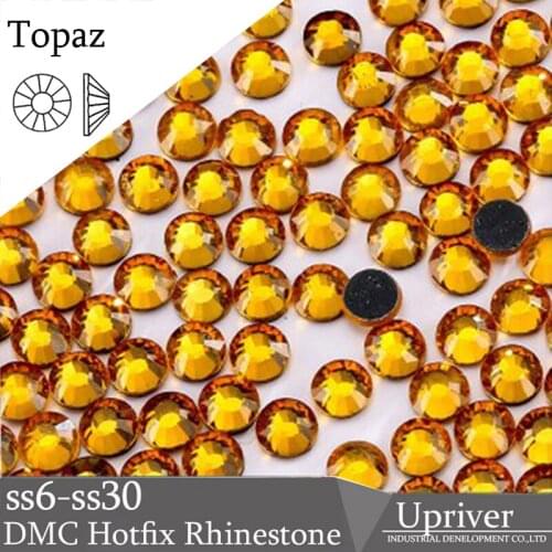 Upriver SS6-SS30 Mix Size Topaz Machine Cut Round DMC Hotfix Rhinestones Garment Accessories
