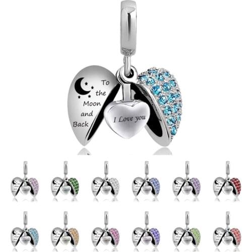 Angel Wing Cremation Jewelry I Love You to The Moon and Back Locket Urn Ashes Necklace Keepsake Memorial Pendant Stainless Steel