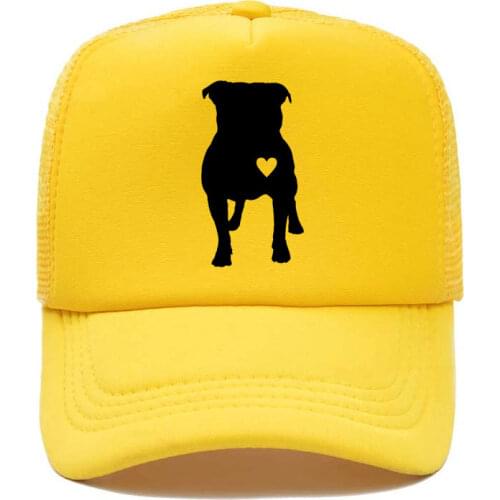 Sale Cute Pitbull Heart Puppy Baseball Cap Casual Men Women Parent-child Hats Mesh Visor Outdoor Sun Hat Adjustable Caps
