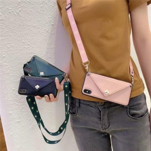 Crossbody Envelope Wallet Case For iPhone SE 2020 11 Pro Max 6 6s 7 8 Plus Leather Cover For iPhone XS Max X 10 XR Phone Cases