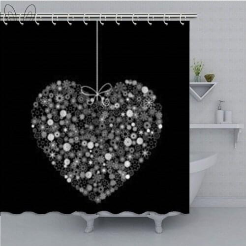 Black Love Shower Curtain Waterproof Polyester Bathroom Curtains Sets Fabric Bath Decor Curtain Bathroom With Shower Accessories