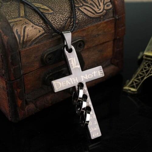 Anime Death Note Black Metal Necklace Cross Logo Pendant Cosplay Accessories Jewelry Can Drop-Shipping Direct Manufacture
