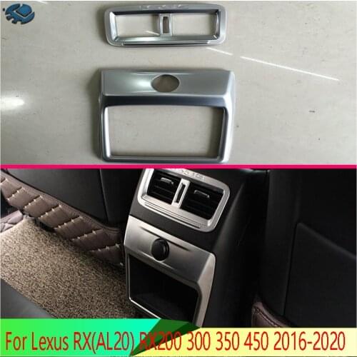For Lexus RX(AL20) RX200 300 350 450 2016-2020 ABS Plastic Chrome Plated Armrest Box Rear Air Vent Frame Trim Cover