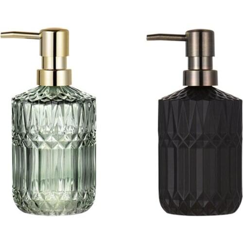 GTBL 400Ml Soap Dispenser Chic Glass Refill Empty Bottle Home Hotel Bathroom Conditioner Hand Soap Shampoo Bottle