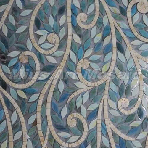 Tiffany Glass hand cut leaf mosaic murals