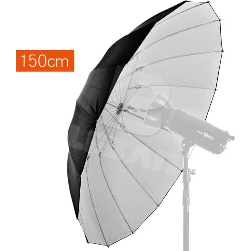 Godox Studio Photogrphy 60" / 150cm 16-Rib Black White Reflective Studio Light Umbrella