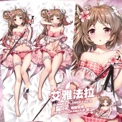 Game Eyjafjalla Arknights swimsuit Dakimakura Hugging Body Pillow Case Otaku Pillow Cushion Cover Decorative Costume Gifts SM