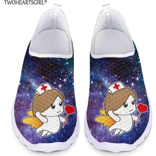 Galaxy Star Girls Casual Beach Water Womens Air Mesh Sneakers Shoes Female Non-slip Flats Nurse Fairy Print Walking Zapatos