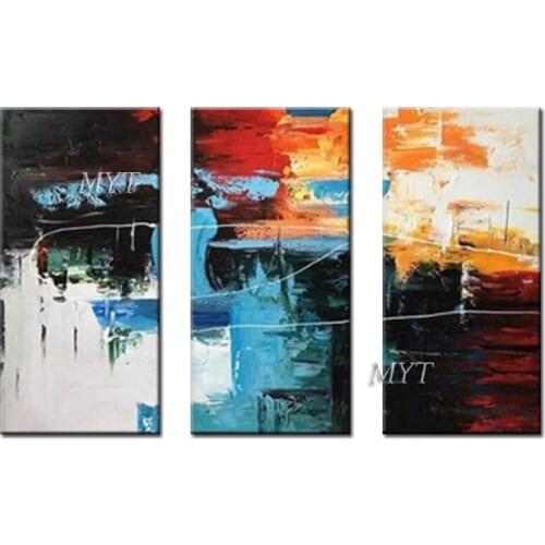 MYT 100% Hand Painted Oil Painting 3 PCS As 1 Set Pictures Abstract Art Canvas Painting Modern Decoration Wall Art Unframed