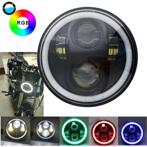5 3/4 " 5.75 inch led headlight with RGB Halo Ring for motorcycle Sportster Dyna 883 72 48 H4 headlamp