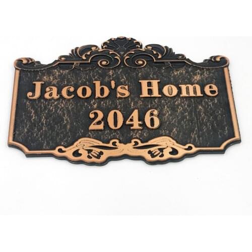 Home house Name with Number Custom-made Apartment Villa door plate House Number European style Door Sign,Any Letters number
