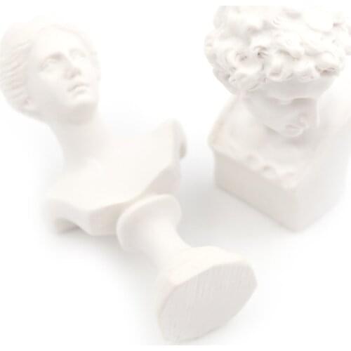 Newest Miniature Statue White Resin Venus David Bust Sculpture furniture Dollhouse Pretend Play Toys