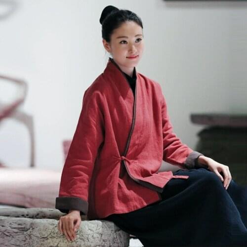 Chinese Style Clothing Women Clothes 2020 Cheongsam Top Chinese Traditional Shirt Blouse Cotton Hanfu Ladies Chinese Tops 11813
