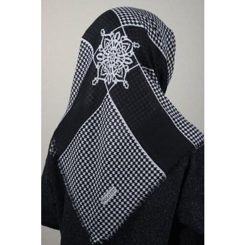 POLOİST LINEN FLAMLI SCARF BLACK WHİTE SERIES-PATTERN-10-AVAILABLE in