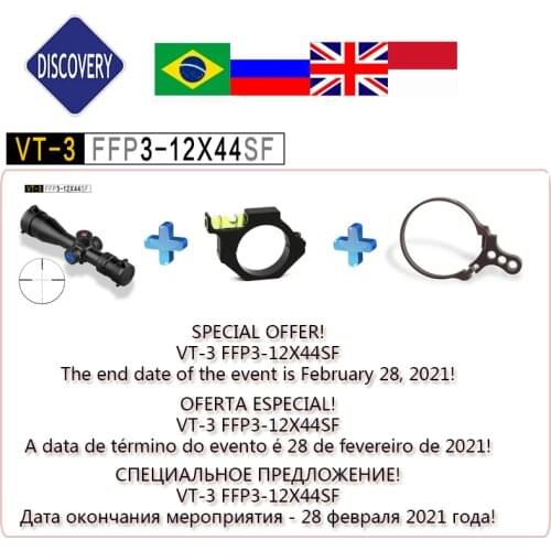 Riflescope hunting Discovery VT-3 3-12X44 SF FFP compact First Focal Plane optical sight Sniper Tactical Airgun Rifle Scope