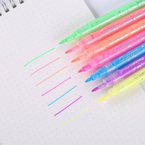 Seven Color Fluorescent Acrylic Pen Marker Pen Colorful Hand Account Beautiful Color Black Card Graffiti Small Fluorescent Pens