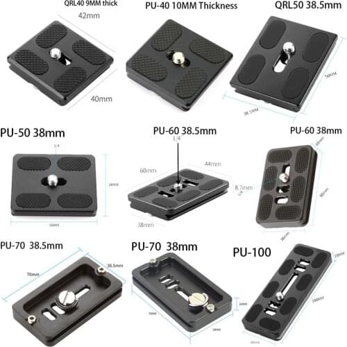 FEICHAO Tripod Plate Monopods Quick Release Plate PU-40 PU50 60 70 Fast Mount for Arca Swiss 1/4" Inch Screw Camera Tripod Head