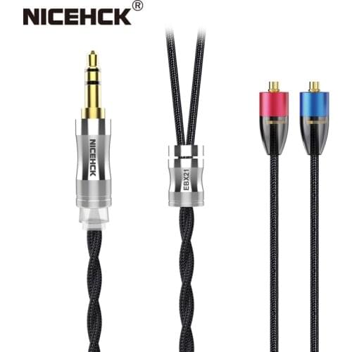 NiceHCK EBX21 Dedicated Silver Plated Copper Tinsel Standard Cable 3.5/2.5/4.4mm Plug MMCX For LA A6 A7 ST-10s Xelento Remote