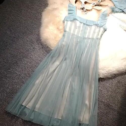 Thailand house New Bing brand art party collar lotus elegant long dress