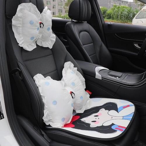 New Cartoon Girl Four Seasons Universal Car Waist Support Car Interior Headrest Neck Pillow