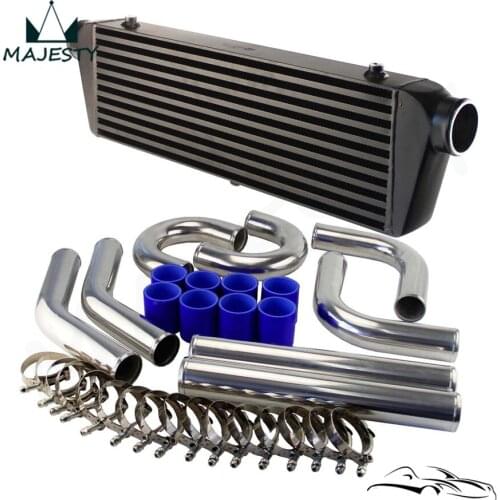 Universal DIY 2.5" Aluminum Piping Hose Clamps + 550x180x64 FMIC Intercooler Kit