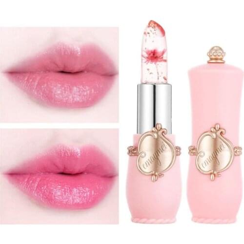 Lip Gloss Moisturizer Transparent Jelly Flower Lipstick Temperature Color Change Waterproof Makeup Lip Balm Cosmetic Tool TSLM1