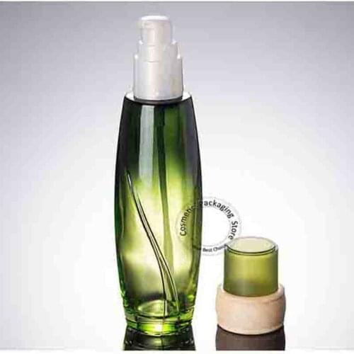 3pcs/Lot High Quality Empty 100ml Green Glass Bottle Cosmetic Pot 100g Lotion Bottle 10/3OZ Emulsion Pot Refillable Packaging