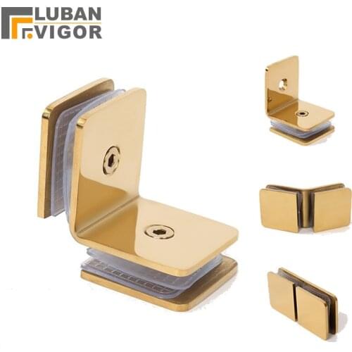 Golden color, glass fixed clamp,shower clip,304 Stainless steel ,finish mirror surface,never rust, bathroom accessories
