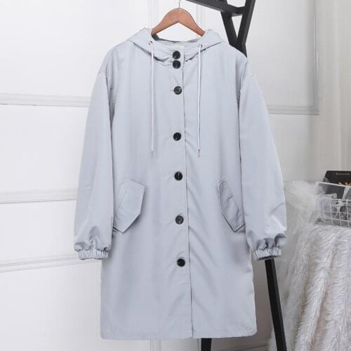 Large Size Xs-4xl Trench Coat For Women Female Windbreaker Long Coat Womens Hooded Coat Loose Plus Size Outwear Overcoat Women