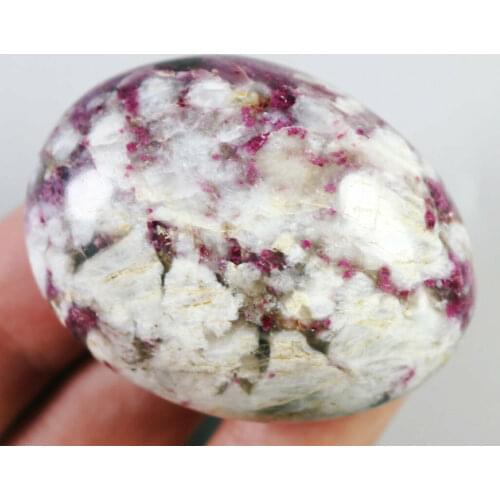 1PCS Natural Beauty Red tourmaline Polished Crystal Palm Stone Specimen Healing