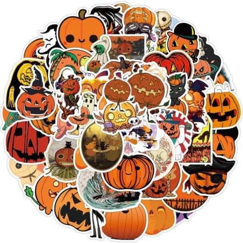 10/30/50pcs Halloween Cute Cartoon Stickers Decals DIY Laptop Luggage Phone Notebook Suitcase Wall Decoration Sticker Kids Toy
