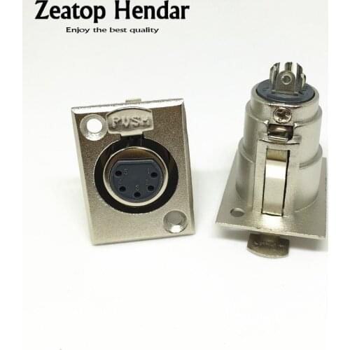 10pcs Female Audio XLR 5 Pin Microphone Connectors XLR 5P Socket Plug Panel Mount Nickel Plated Adapter