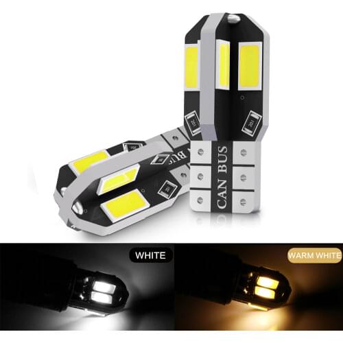 10PCS T10 W5W LED Bulbs 5630 8 SMD CANBUS No Error Interior Reading Lights Car Parking Light License Plate Bulbs 6000K 12V