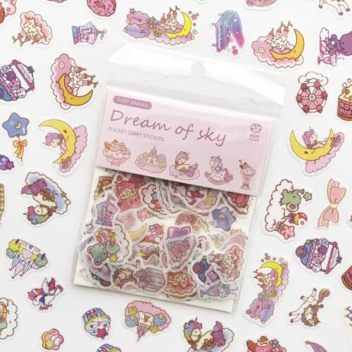 100 PCS /Pack Dream Of Sky Diary Decorative Stickers DIY Scrapbooking Album Stick Label