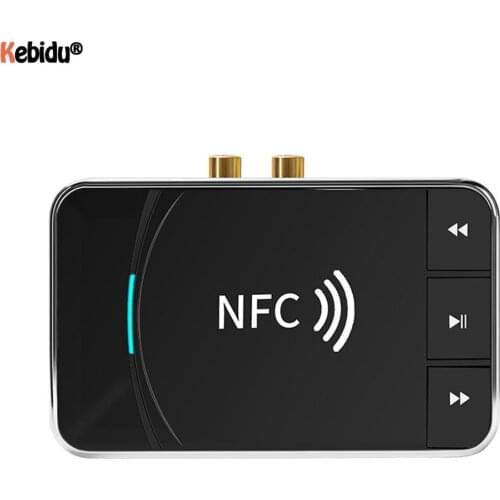 2 In 1 NFC Bluetooth 5.0 Audio Transmitter Receiver A2DP AUX 3.5mm RCA Jack USB Smart Playback Stereo Audio Wireless Adapter