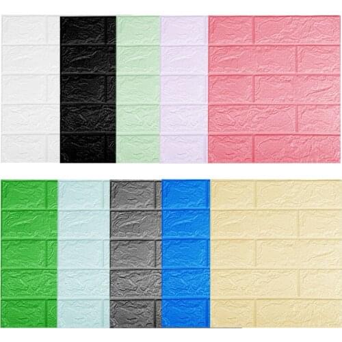 1Pcs 3D Wall Sticker Brick Pattern Waterproof Self Adhesive Wallpaper For Living Room Kitchen TV Backdrop Bedroom Home Decor