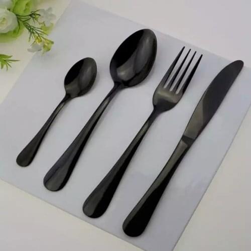 4Pcs Stainless Steel Black Golden Flatware Set Luxury Household Wableware Fork Spoon Knife Kitchen Dinner Set Drop Shipping