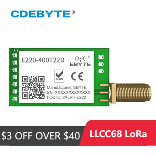 433MHz LLCC68 LoRa 470MHz Wireless Module 22dBm Long Range 5km CDEBYTE E220-400T22D SMA-K UART RSSI Transmitter Receiver SEMTECH