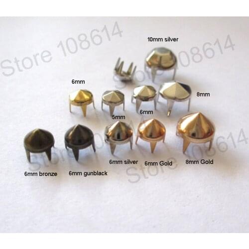50pcs sharp brass punk garment rivets claws stud for bag, hat, shoe,jeans,leather chocker decoration diy craft accessory